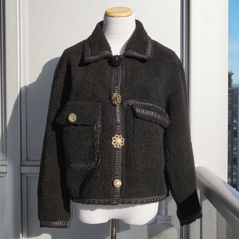 🔮 100% Wool Shearling Teddy Coat (M) - Picture 1 of 9